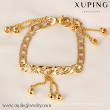 71348 Xuping 18K Gold Plated Heart and Bead Bracelet, Fashion Women Bracelet